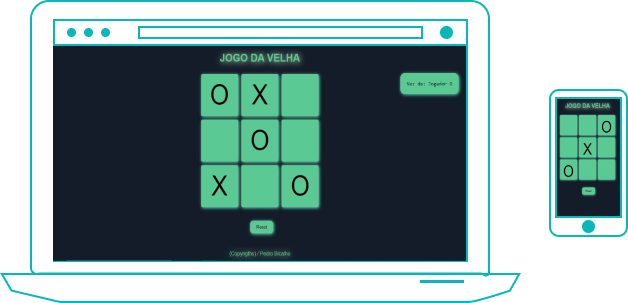 notebook and cellphone with a screenshot of tic-tac-toe page